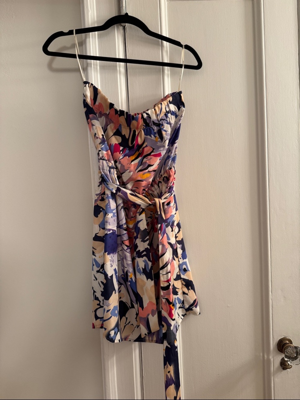 Velvet Heart Multicolor Floral Tie-Waist Mini Dress